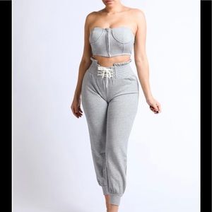MARIE GRAY BUSTIER JOGGER SET